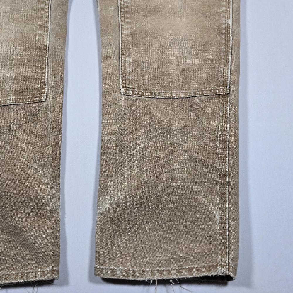 Vintage Carhartt Women's 10x34 Double Knee Canvas Pants Faded Tan WB136 - Picture 3 of 16